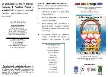 II Giornata Nazionale di Psicologia Positiva - Ordine Psicologi Abruzzo
