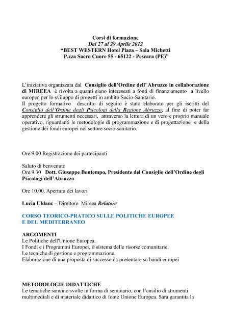 Programmi di Finanziamento dell'Unione Europea Le Politiche ...