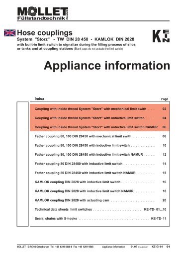 Appliance information