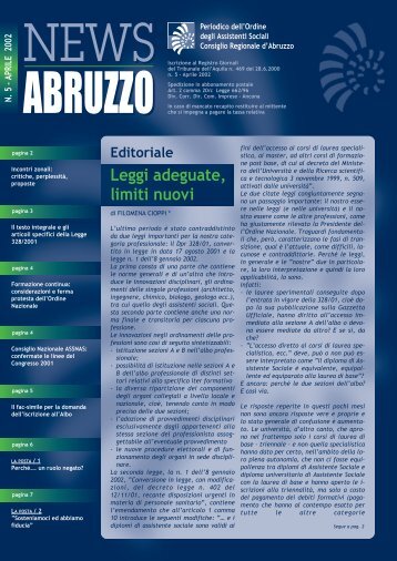 Scarica il numero 5 in formato pdf - ORASABRUZZO