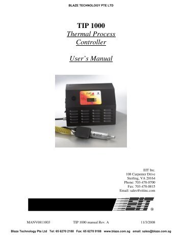 TIP 1000 Thermal Process Controller User's Manual - Blaze ...