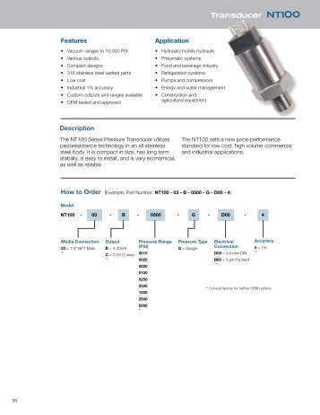 NT100 Transducer NT100 - Nason