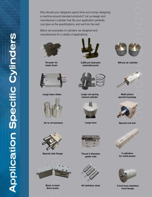 a small sampling of Application Specific cylinders - Nason