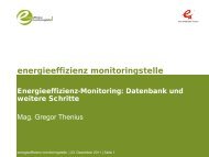 Praesentation Datenbank Zukunft - Energieeffizienz Monitoringstelle