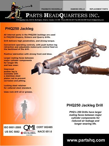 PHQ 250 Jackleg Drill - Parts HeadQuarters Inc