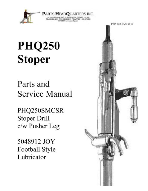 PHQ250 Stoper - Parts HeadQuarters Inc
