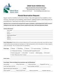Rental Reservation Request - Laguna de Santa Rosa Foundation
