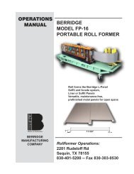 FP-16 Operation Manual - Berridge Manufacturing Co.