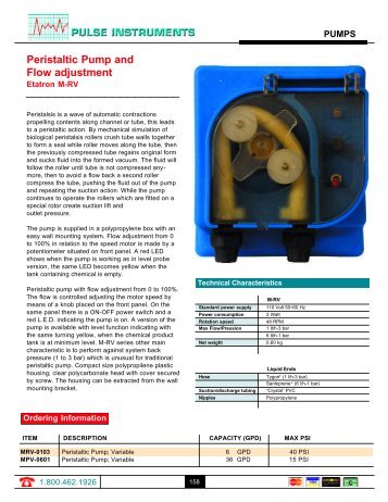 Peristaltic pump with flow adjustment - Pulse Instruments