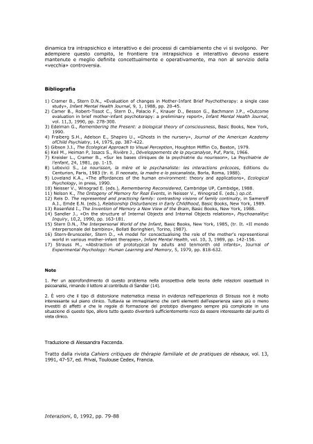 Il dialogo tra l'intrapsichico e l'interpersonale ... - Rivista Interazioni