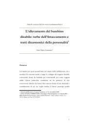 L'allevamento del bambino disabile: turbe dell'Attaccamento e tratti ...