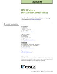 Dynex HP05 Pattern Directional Control Valves - Royal Hydraulics