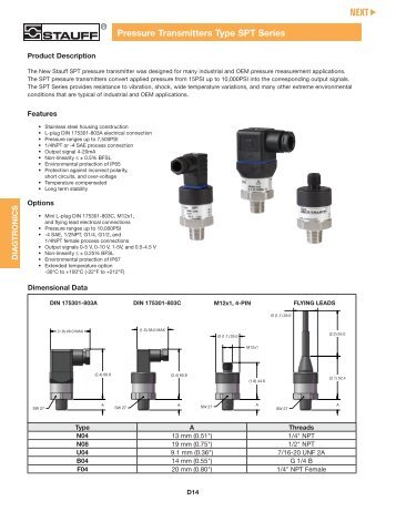 PRESSURE TRANSMITTER TYPE SPT