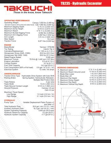 TB235 - Hydraulic Excavator - Takeuchi U.S.