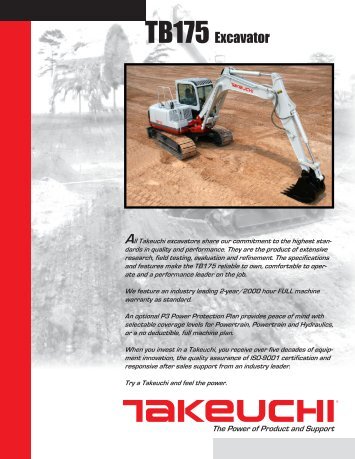 TB175 Excavator - Takeuchi U.S.