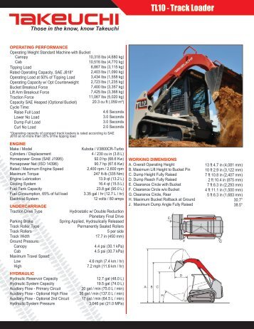 Spec - Takeuchi U.S.