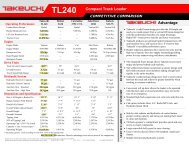 TL240 Product Comparison - Takeuchi U.S.