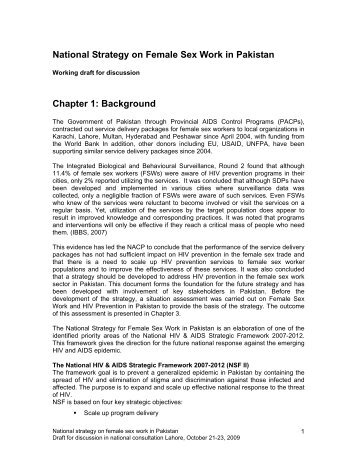 National Strategy on Female Sex Work in Pakistan. - National AIDS ...