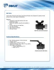 Ball Valve Features: Technical Specifications: - Tavlit