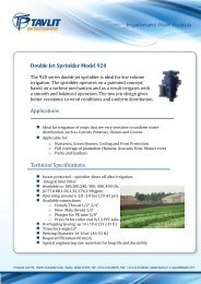 Double Jet Sprinkler Model 920 Applications Technical ... - Tavlit