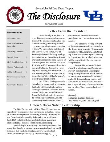 The Disclosure - Beta Alpha Psi Zeta Theta