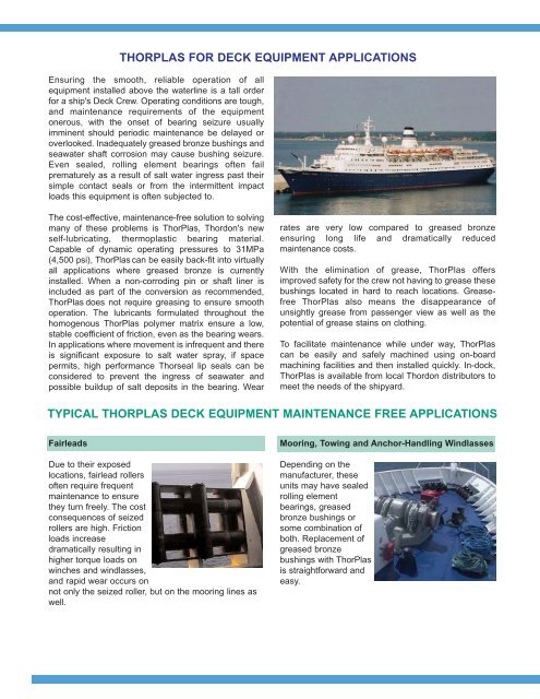 ThorPlas for Passenger Ship Applications - Thordon Bearings