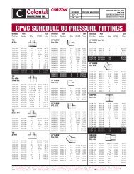 CPVC SCHEDULE 80 PRESSURE FITTINGS - Colonial Engineering
