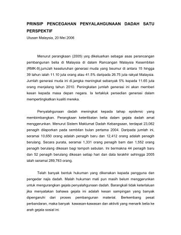 prinsip pencegahan penyalahgunaan dadah satu perspektif - IPPBM