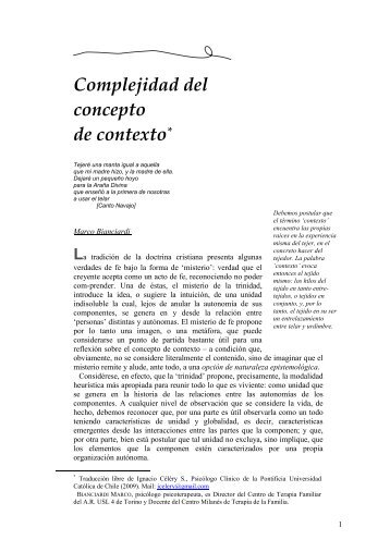 Marco Bianciardi - Complejidad del concepto de contexto - Episteme