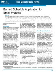 The Measurable News Earned Schedule Application to Small Projects