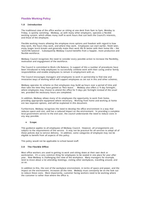 Flexible Working Policy Kent Connects