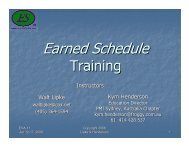 Earned Schedule Training