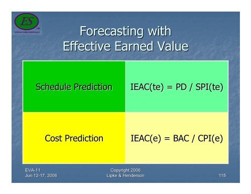 Earned Schedule Training