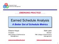 Earned Schedule Analysis, A Better Set of Schedule Metrics