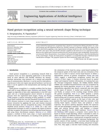 Hand gesture recognition using a neural network shape fitting ...