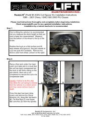 ReadyLift (Part# 66-3025) Coil Spacer Kit, Installation Instructions ...