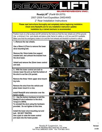 66-2070R 07-09 Expedition Rear Install instructions.pdf - ReadyLift