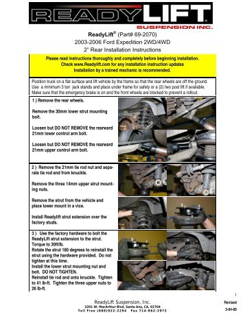 66-2070R 03-06 Expedition Rear Install instructions.pdf - ReadyLift