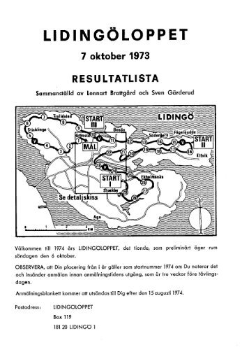 7 oktober 1973 RESULTATLISTA