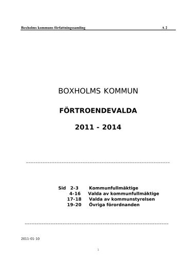 förtroendevalda 2011-2014. - Boxholms kommun