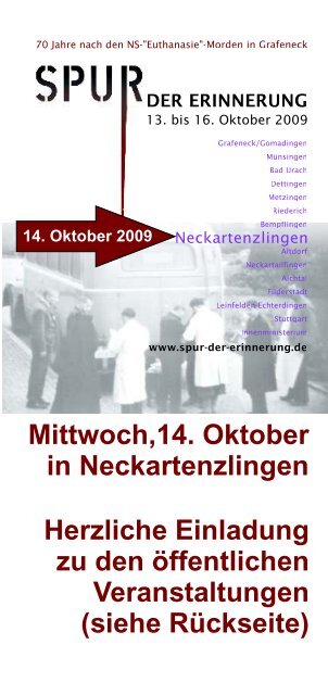 Mittwoch,14. Oktober in Neckartenzlingen Herzliche Einladung zu ...