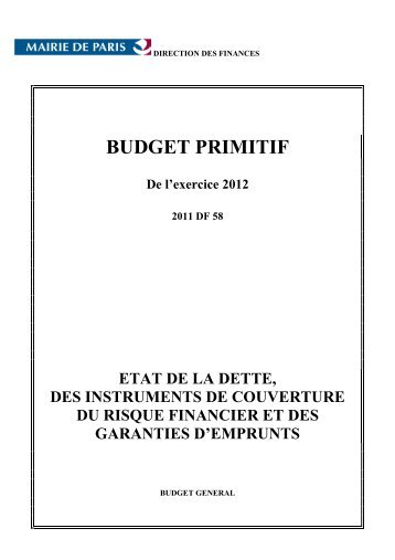 BUDGET PRIMITIF - Ville de Paris