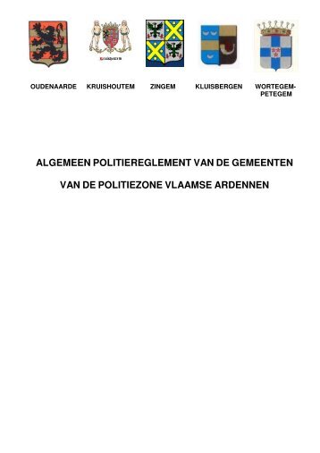 Raadpleeg het algemeen politiereglement - Gemeente Zingem