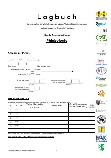 Logbuch fÃ¼r ZWB Phlebologie - Initiative Neue Ãrzte