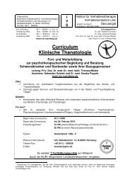 Curriculum Klinische Thanatologie - Institut fÃ¼r Verhaltenstherapie ...