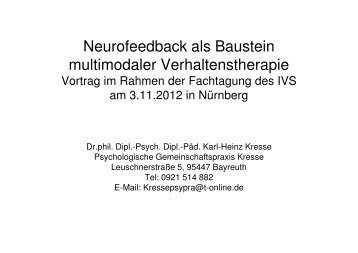 Neurofeedback als Baustein multimodaler Verhaltenstherapie ...