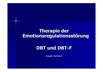 Therapie der Emotionsregulationsstörung DBT und DBT-F - IGF