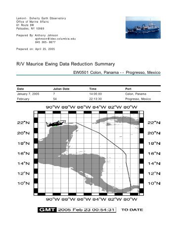 R/V Maurice Ewing Data Reduction Summary - Marine Geoscience ...