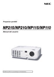 Proyector portÃ¡til NP215/NP210/NP115/NP110 Manual del ... - Nec