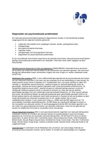 Diagnostiek van psychoseksuele problematiek - EFP